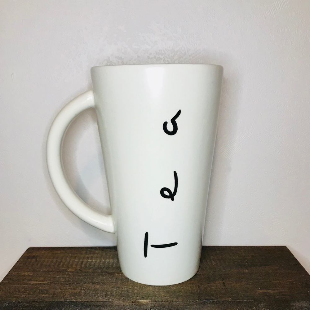 Tea Ceramic Tall Black & White Mug - Picture 2 of 2